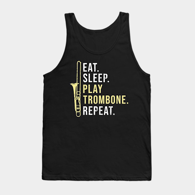 Trombone Jazz Gift Musical Instrument Vintage Tank Top by AlleyField